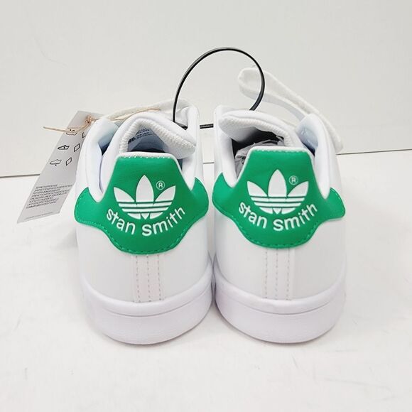 Adidas Boys Stan Smith CF C Originals SIZE 2 WHITE GREEN - Picture 5 of 7